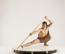 ELMER DIFFERENT SITTING POSES WITH SPEAR 